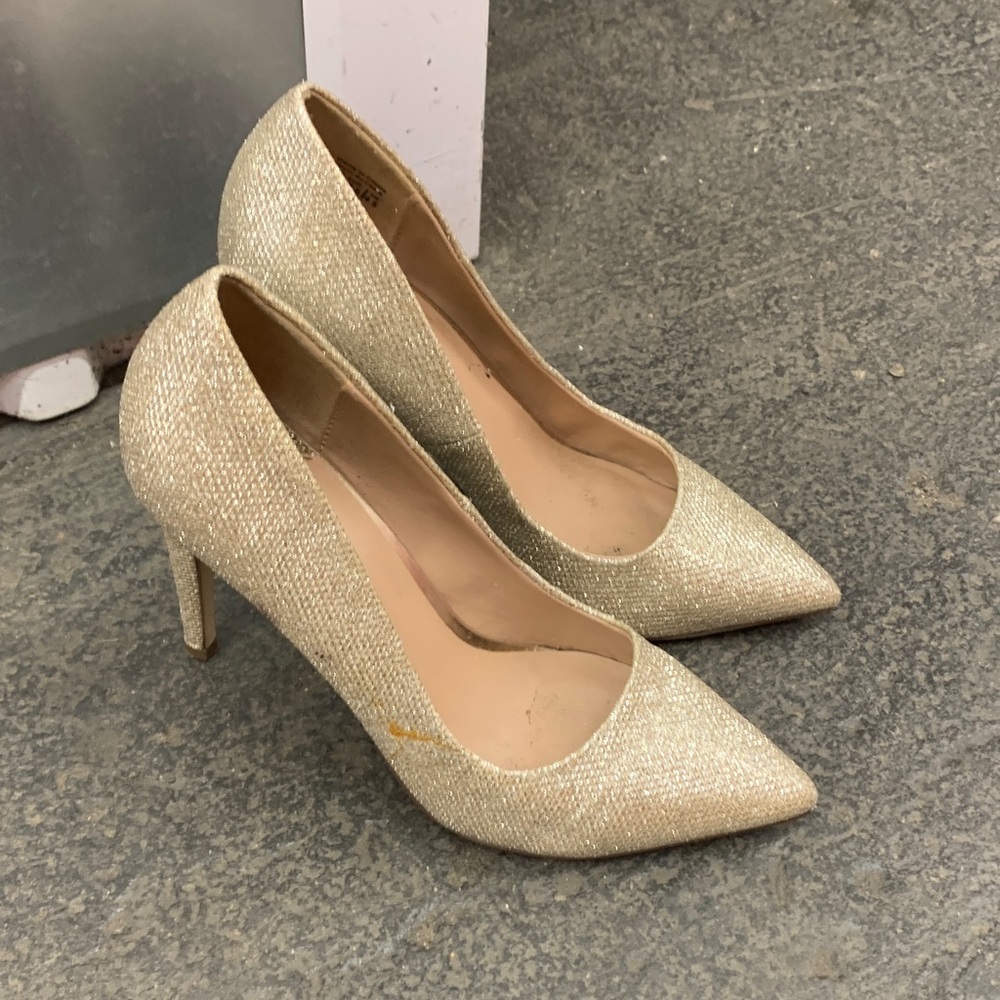 Call It Spring Shimmering Gold Heels